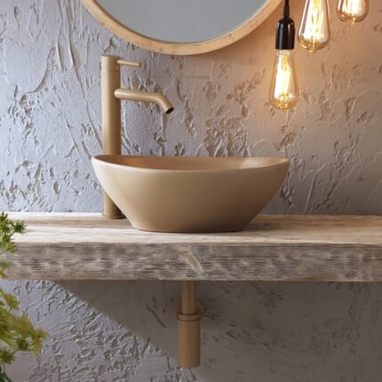 Lavabo d'Appoggio Ovale - 405mm x 330mm (Senza Fori per la Rubinetteria) - Scelta di Finiture - Elements