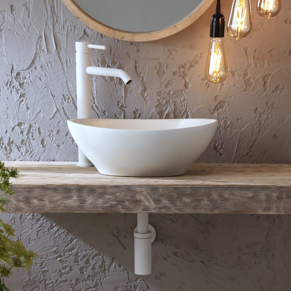 Lavabo d'Appoggio Ovale - 405mm x 330mm (Senza Fori per la Rubinetteria) - Scelta di Finiture - Elements