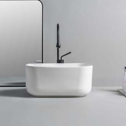 Lavabo d'Appoggio Rettangolare - 480mm x 365mm (Senza Fori per la Rubinetteria) - Beckett