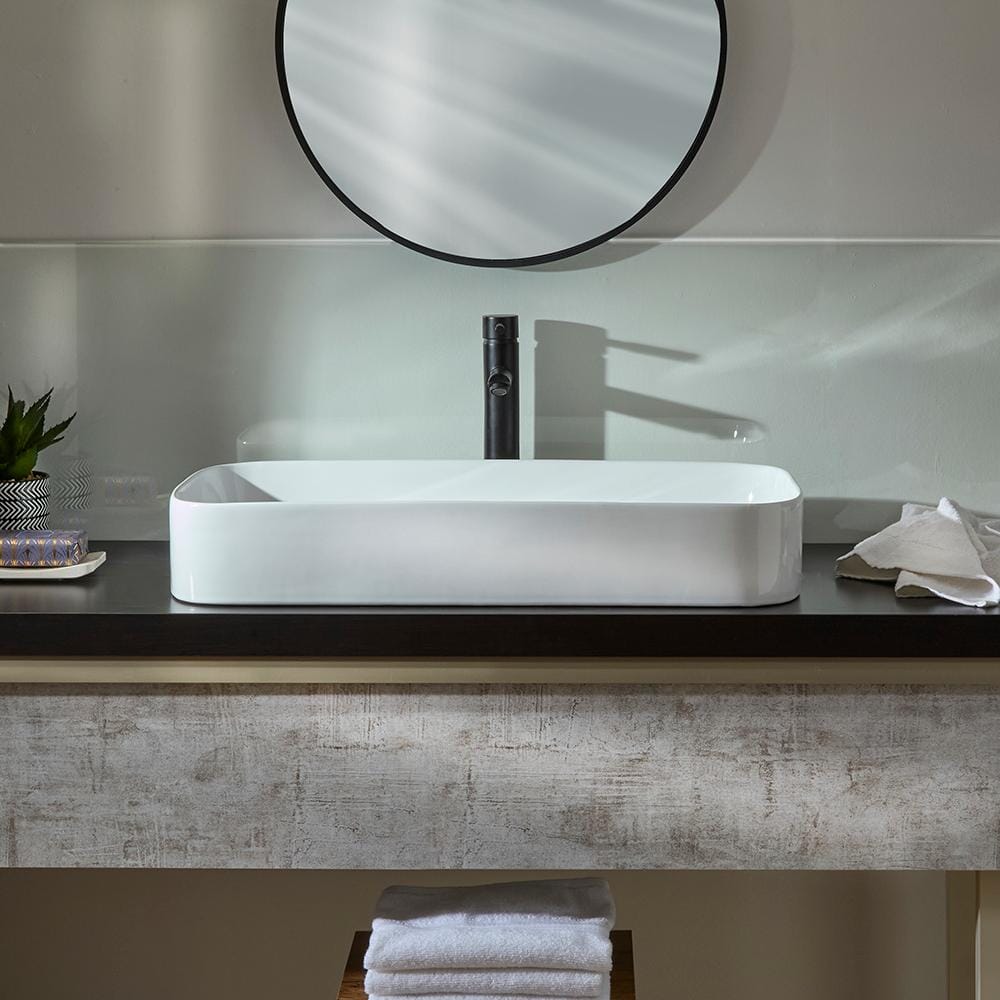 Lavabo d'Appoggio Rettangolare - 750mm x 380mm (Senza Fori per la Rubinetteria) - Covent