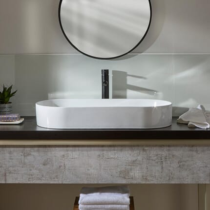 Lavabo d'Appoggio Ovale - 805mm x 390mm (Senza Fori per la Rubinetteria) - Ealing
