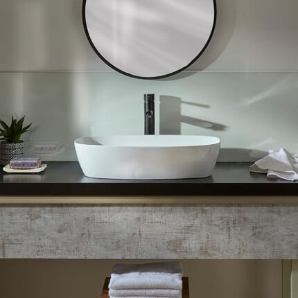 Lavabo d'Appoggio Ovale - 600mm x 380mm (Senza Fori per la Rubinetteria) - Berkely