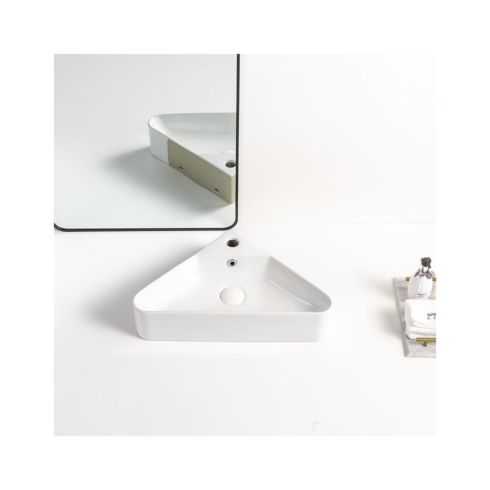 Lavabo d'Appoggio Triangolare - 560mm x 345mm (1 Foro per la Rubinetteria) - Brixton
