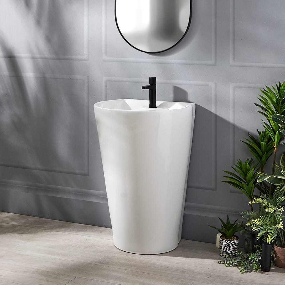 Lavabo Moderno Freestanding - 535mm x 480mm (1 foro per la Rubinetteria) - Axton