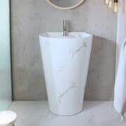 Lavabo d'Appoggio Freestanding Effetto Marmo - 535mm x 480mm (1 Foro per la Rubinetteria) - Axton