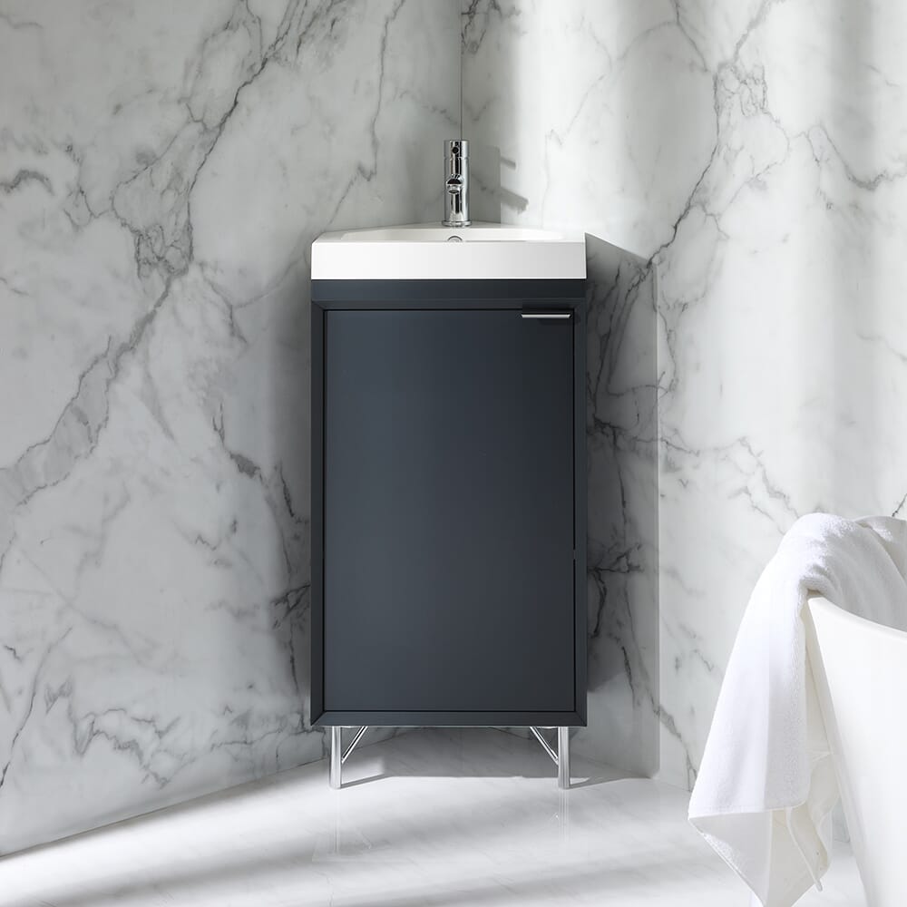 Mobile Bagno Moderno Angolare 450mm - Scelta di Finitura e Maniglie - Edge