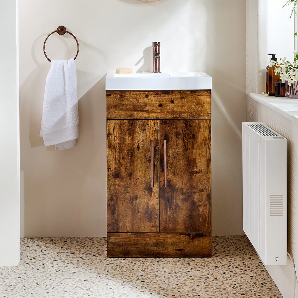 Mobile Bagno da 500mm con Lavabo - Scelta della Finitura e Maniglie - Cluo