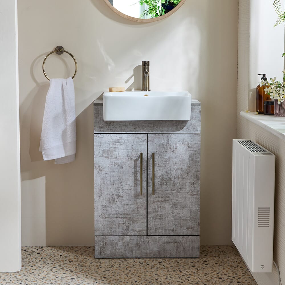 Mobile Bagno da 550mm con Lavabo - Scelta della Finitura e Maniglie - Cluo