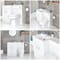 Set Bagno Moderno Colore Bianco Completo di Mobile, Lavabo a Sinistra, Sanitario Integrato e Cassetta - Geo