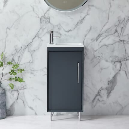 Mobile Bagno 400mm con Lavabo - Scelta di Finitura e Maniglie - Edge