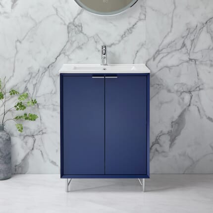 Mobile Bagno 610mm con Lavabo - Scelta di Finitura e Maniglie - Edge