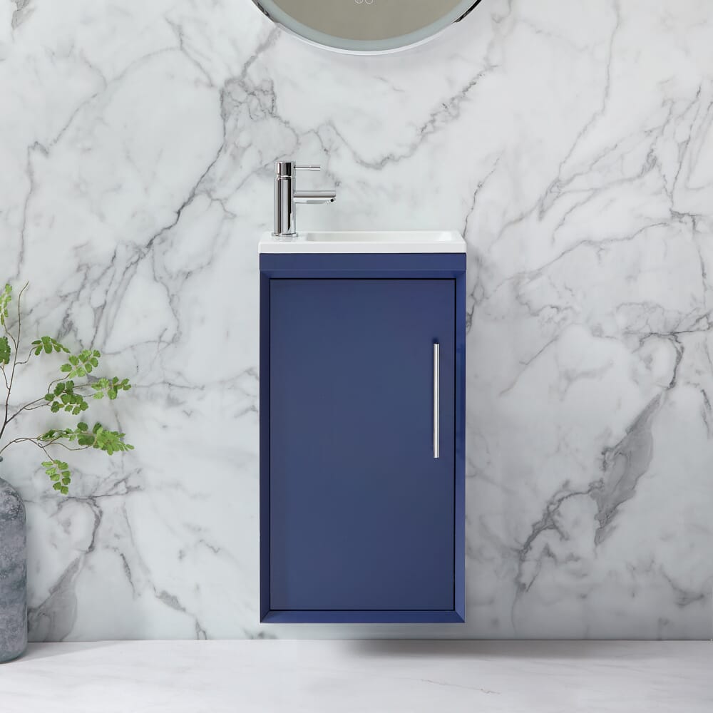 Mobile Bagno Sospeso 400mm con Lavabo - Maniglie e Finitura a Scelta - Edge