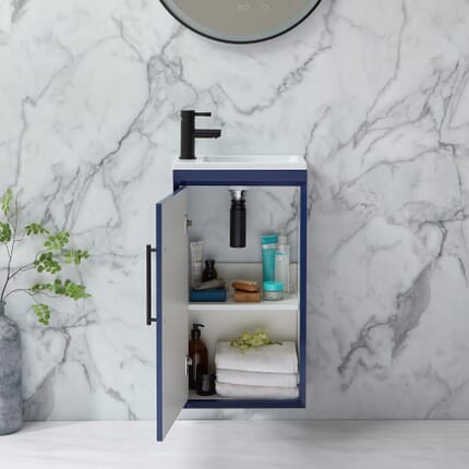 Mobile Bagno Sospeso 400mm con Lavabo - Maniglie e Finitura a Scelta - Edge