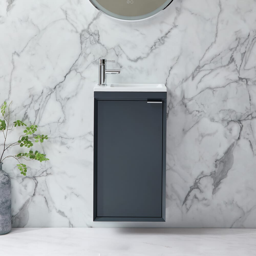 Mobile Bagno Sospeso con Lavabo - Scelta di Dimensioni, Finitura e Maniglie - Edge