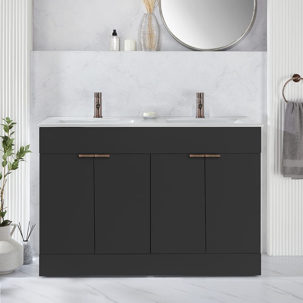 Mobile Bagno da 1210mm con Doppio Lavabo - Scelta della Finitura e Maniglie - Cluo