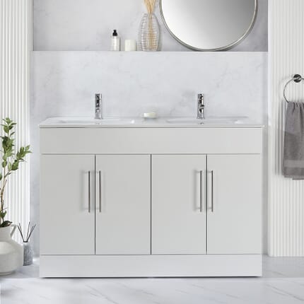 Mobile Bagno da 1210mm con Doppio Lavabo - Scelta della Finitura e Maniglie - Cluo