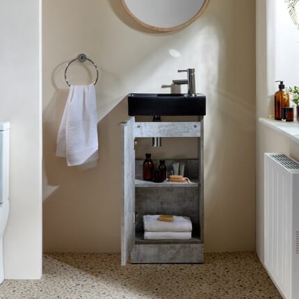 Mobile Bagno da 400mm con Lavabo - Scelta di Finiture, Lavabo e Maniglie - Cluo