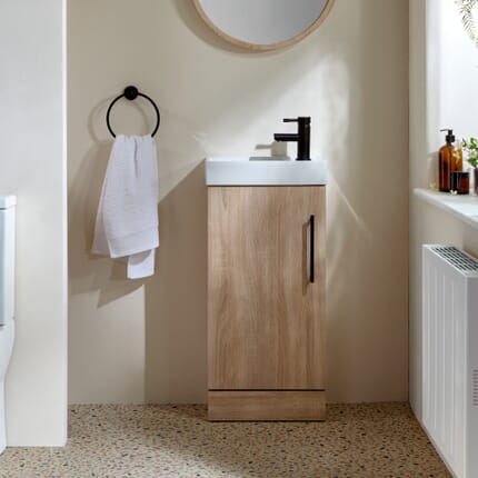 Mobile Bagno da 400mm con Lavabo - Scelta di Finiture, Lavabo e Maniglie - Cluo