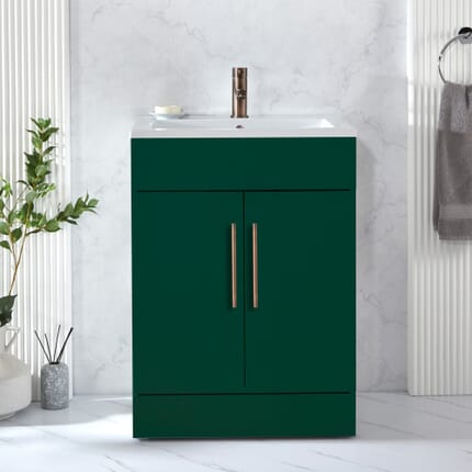 Mobile Bagno da 610mm con Lavabo - Scelta della Finitura e Maniglie - Cluo