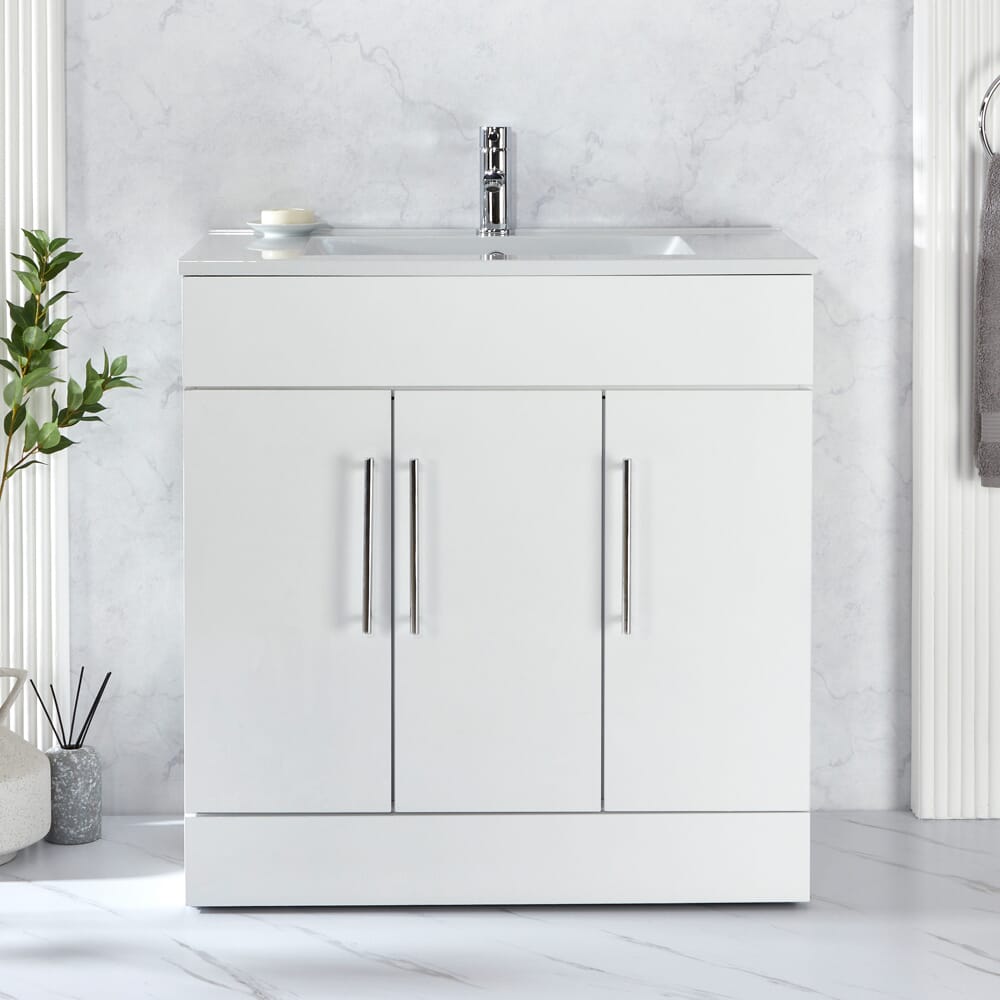 Mobile Bagno da 810mm con Lavabo - Scelta della Finitura e Maniglie - Cluo