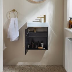 Mobile Bagno Sospeso da 400mm con Lavabo - Scelta di Finiture, Lavabo e Maniglie - Cluo