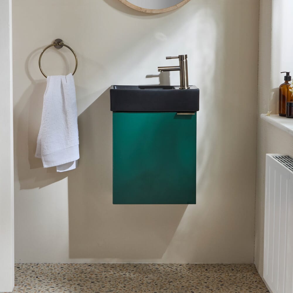Mobile Bagno Sospeso da 400mm con Lavabo - Scelta di Finiture, Lavabo e Maniglie - Cluo