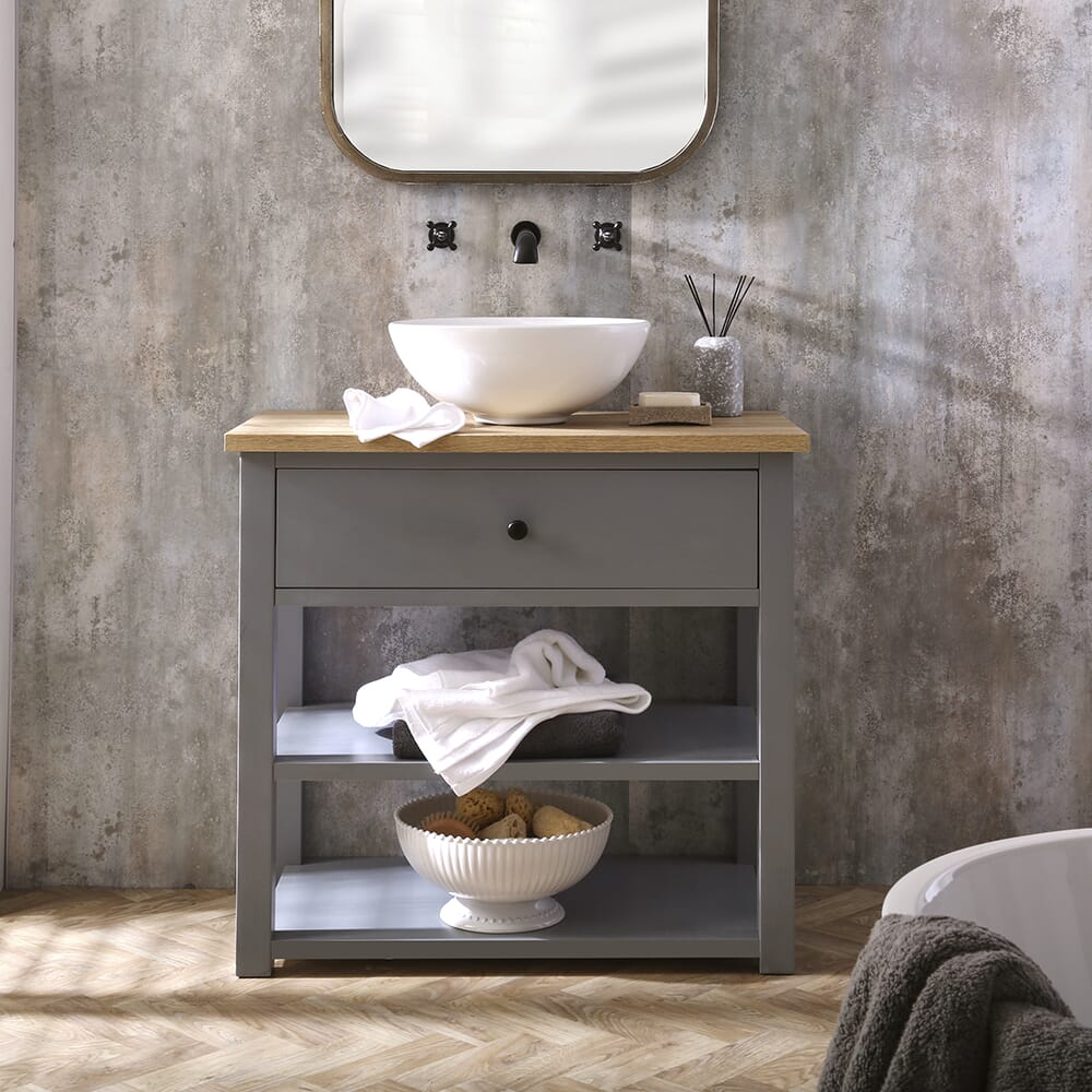 Mobile Bagno Tradizionale - Scelta di Dimensioni, Finitura, Lavabo e Maniglie - Stratford