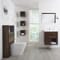 Mobile Bagno Sospeso da 600mm in Rovere Scuro con Lavabo Integrato, Mobile WC, Sanitario, Mobiletti Murali e Specchio (con LED Opzionali) - Hoxton