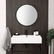 Specchio Bagno da Parete Rotondo - Nero - 600mm - Annalise