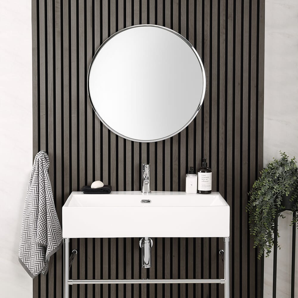 Specchio Bagno da Parete Rotondo - Cromato - 600mm - Annalise