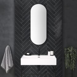 Specchio Bagno da Parete Ovale - Nero - 1000mm x 400mm - Gianna