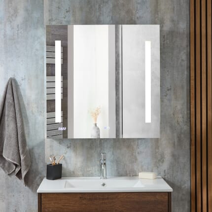 Armadietto a Specchio con Illuminazione a LED - 750mm x 750mm - Alba