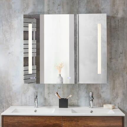 Armadietto a Specchio con Illuminazione a LED - 900mm x 750mm - Alba