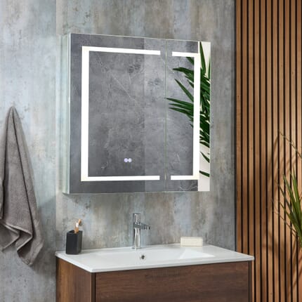 Armadietto a Specchio con Illuminazione a LED - 750mm x 750mm - Athos
