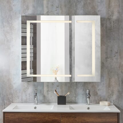Armadietto a Specchio con Illuminazione a LED - 900mm x 750mm - Athos