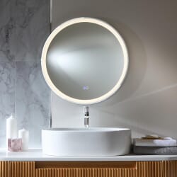 Specchio Rotondo Cromato con Illuminazione a LED e Antiappannamento - 600mm - Camila