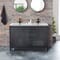 Mobile Bagno in Metallo Nero con Lavabo - Disponibile in Diverse Dimensioni - Beswick