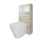 Mobile Bagno Sospeso da 600mm in Rovere Chiaro con Lavabo Integrato, Mobile WC e Sanitario (con LED Opzionali) - Hoxton
