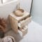 Mobile Bagno Sospeso con Ripiano Aperto da 600mm con Lavabo d' Appoggio Elements - Scelta di Lavabo, Finiture e Luci LED - Hoxton