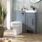 Set da Bagno con Mobile Tradizionale Grigio Chiaro da 400mm con Lavabo e Mobile WC con Sanitario Filo Parete Richmond - Scelta delle Maniglie - Warwick