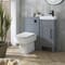 Set da Bagno con Mobile Tradizionale Grigio Chiaro da 400mm con Lavabo e Mobile WC con Sanitario Filo Parete Sandford - Scelta delle Maniglie - Warwick