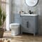 Mobile Bagno Tradizionale Grigio Chiaro da 600mm con Lavabo e Mobile WC con Sanitario Filo Parete Richmond - Scelta delle Maniglie - Warwick