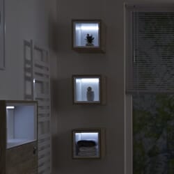 Mobile Murale Singolo per Bagno con Ripiano Aperto - 300mm x 300mm - Scelta di Finitura e Luci LED - Hoxton