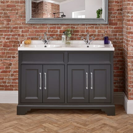 Mobile Bagno da 1200mm con Doppio lavabo - Scelta della Finitura e Maniglie - Thornton