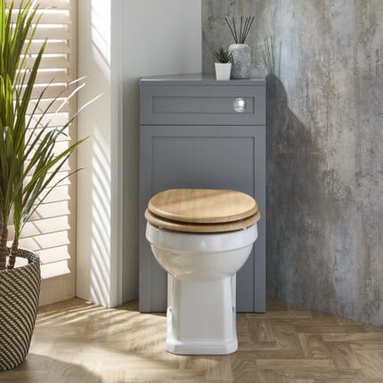 Unità WC Angolare da 500mm con Sanitario Richmond a Filo Muro - Scelta di Finiture e Sedile - Warwick