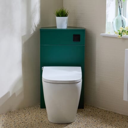 Unità WC Angolare per WC con Smart Toilet Stile WC Giapponese con Sanitario e Bidet Integrato - Hirayu - Scelta di FinitureScelta di Finiture per il Mobile per Sanitario e Pulsante di Scarico - Cluo