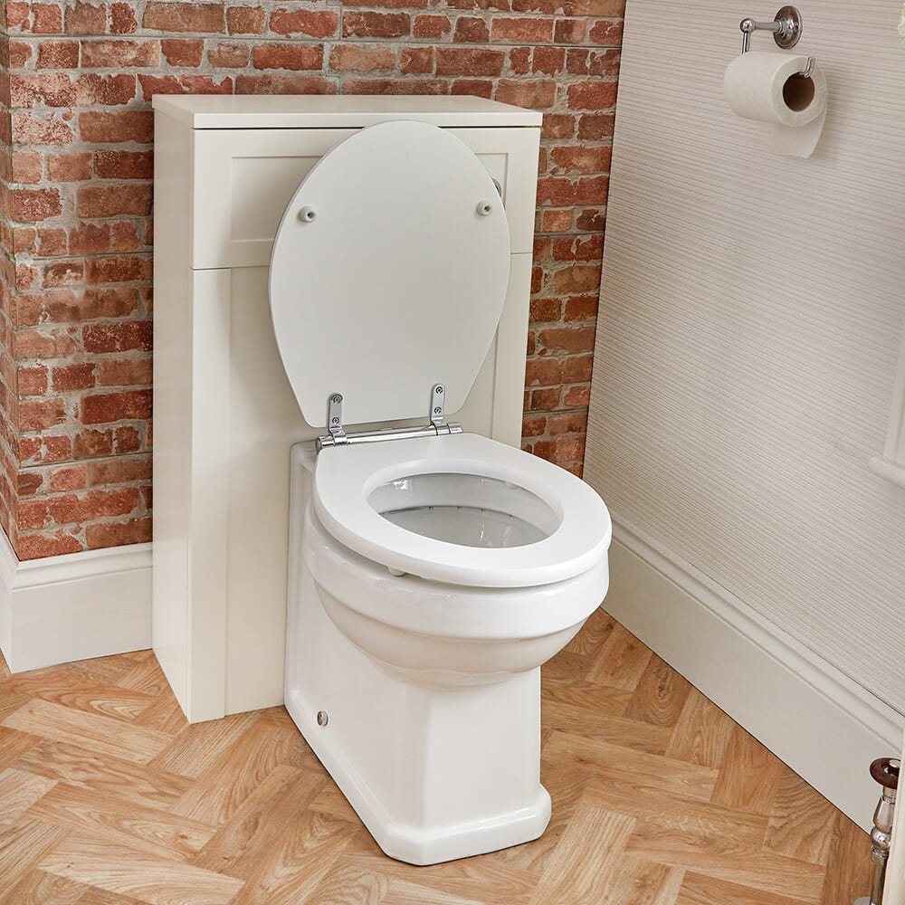 Mobile Tradizionale 500mm con Sanitario WC Filo Parete con Sedile Copri WC Soft-Close - Bianco Antico - Thornton