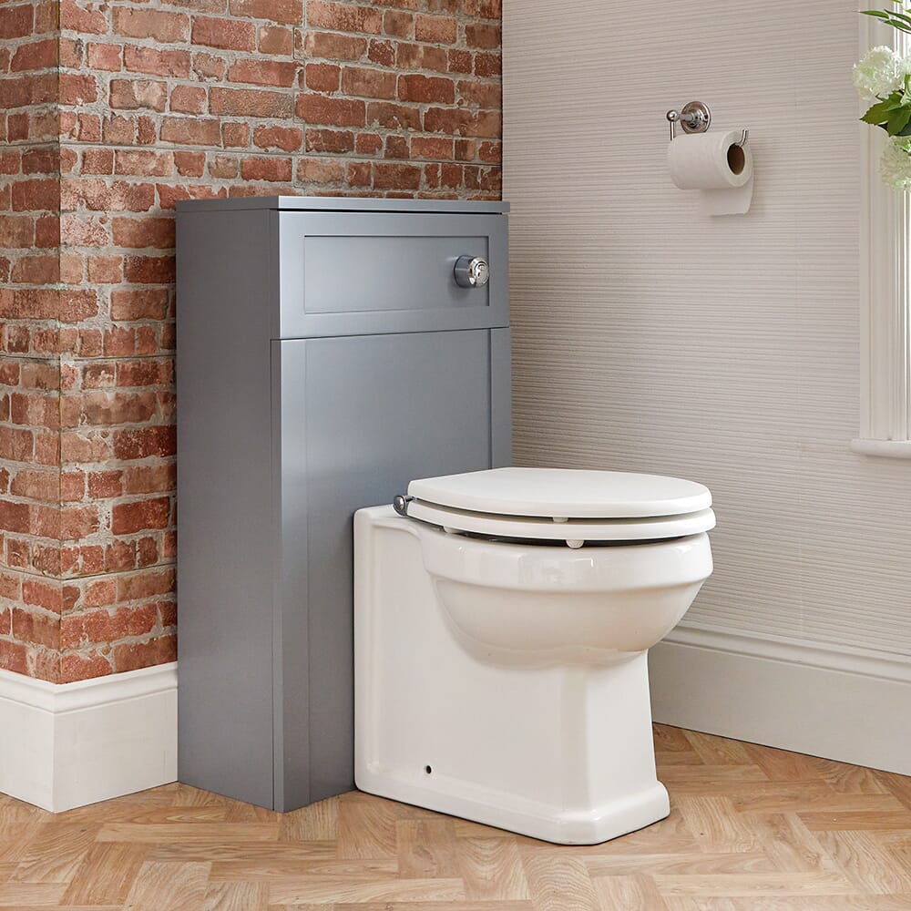 Mobile Tradizionale 500mm con Sanitario WC Filo Parete – Grigio Chiaro - Warwick