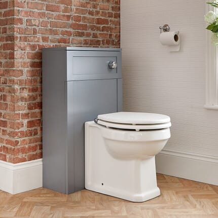 Mobile Tradizionale 500mm con Sanitario WC Filo Parete – Grigio Chiaro - Warwick