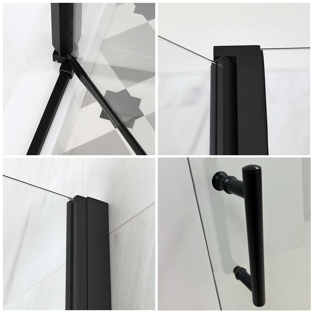 Box Doccia Angolare con Doppia Porta e Piatto Doccia - Scelta di Dimensioni - Nox